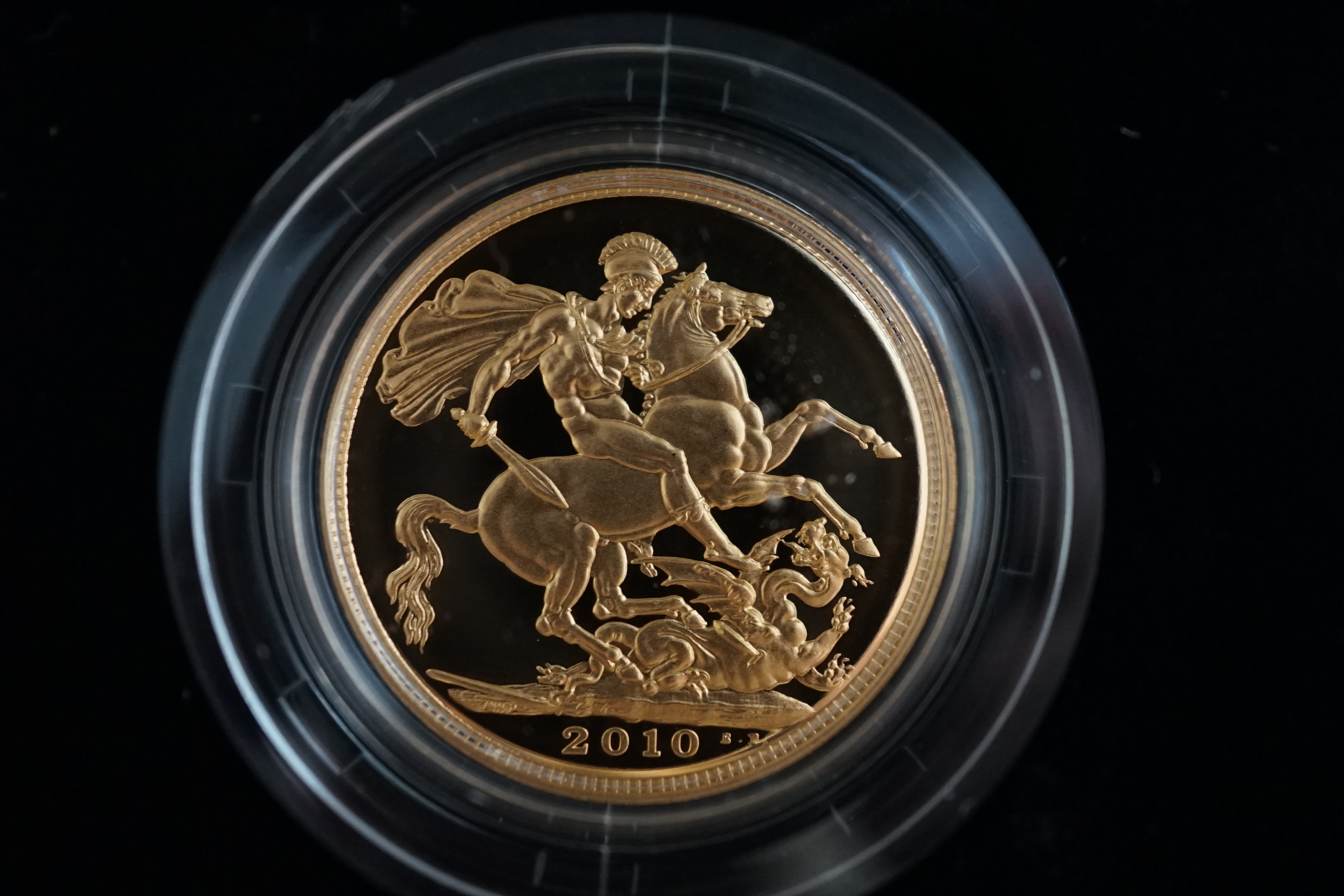 British gold coins, Elizabeth II, 2010 Gold Proof Sovereign three coin collection, comprising sovereign, half sovereign and quarter sovereign, in case of issue with certificate